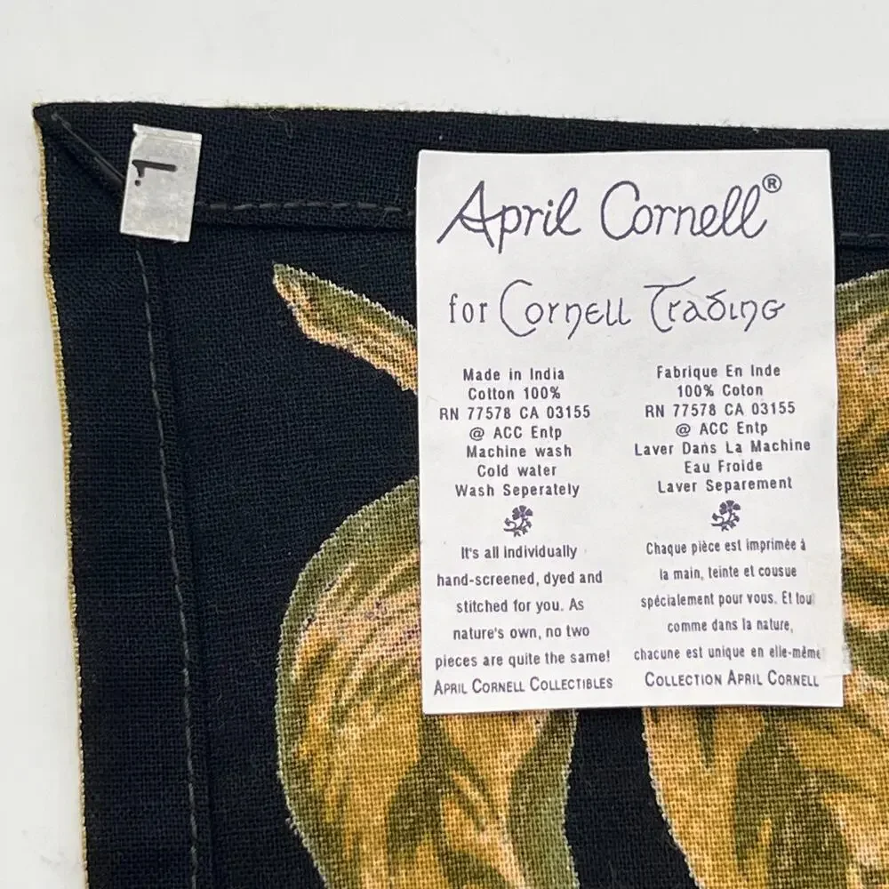April Cornell Orchard apples floral round tablecloth placemats and kitchen towel